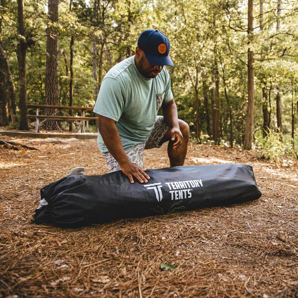 Territory Tents Jet Set 3 Hub Tent, Easy 90 Second Set-Up, Waterproof, UV Resistant, Ample Storage Options, 3-Person, Deep Blue, 78" x 94" x 94", CT301DB