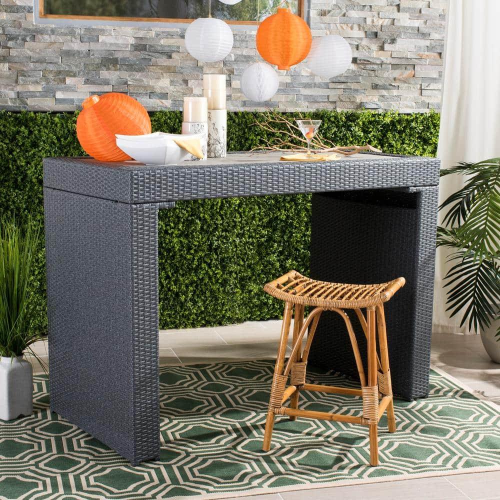 Leda Rattan Counter Stool - WIK6512 - Brown - Safavieh
