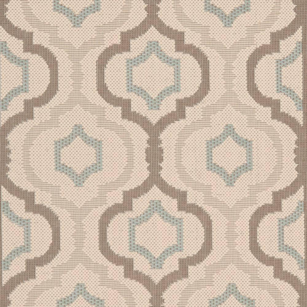 Courtyard CY7938 Power Loomed Indoor and Outdoor Runner Rug - Beige/Dark Beig - 2'3"x12' - Safavieh