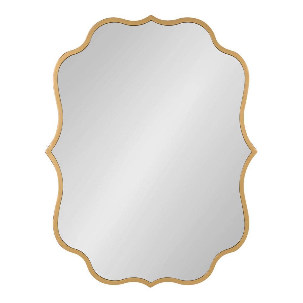 24" x 30" Higby Framed Wall Mirror Gold - Kate & Laurel All Things Decor: Scalloped, Decorative, Modern Style