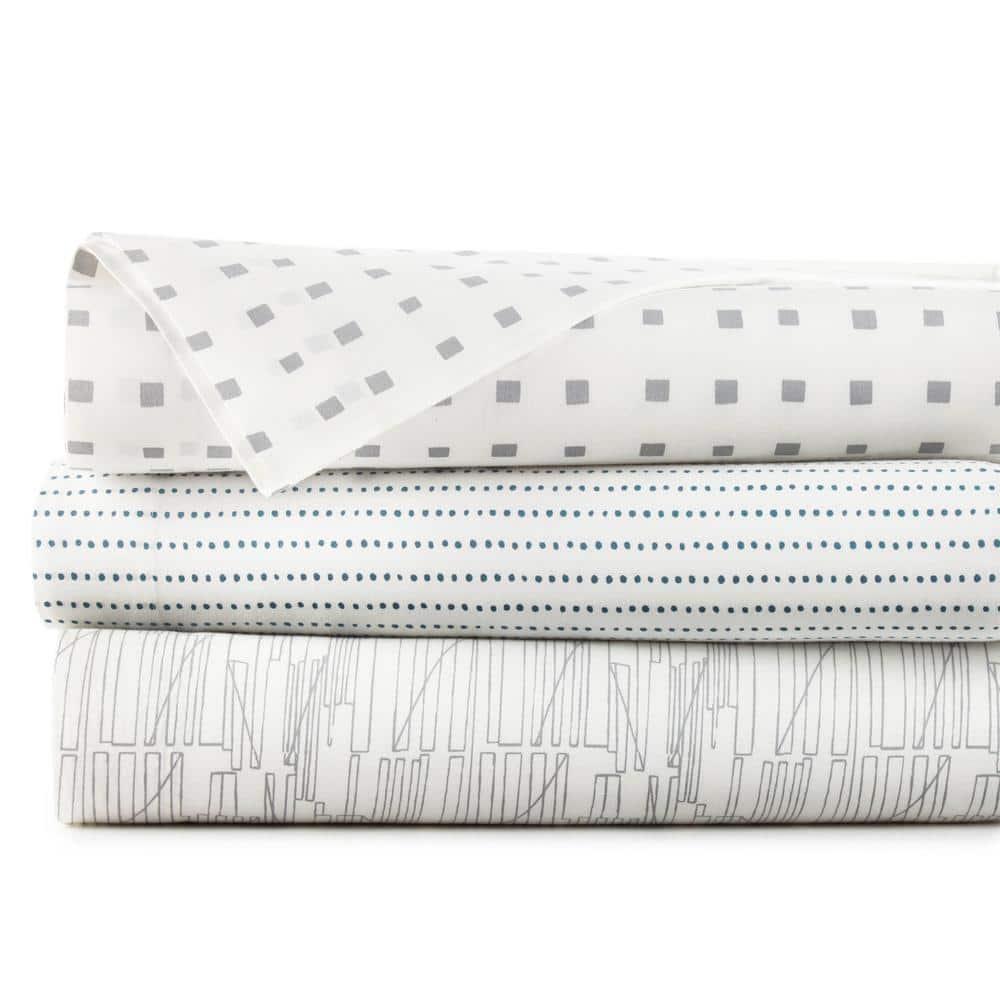 City Scene Radius Blue Cotton Percale Sheet Set