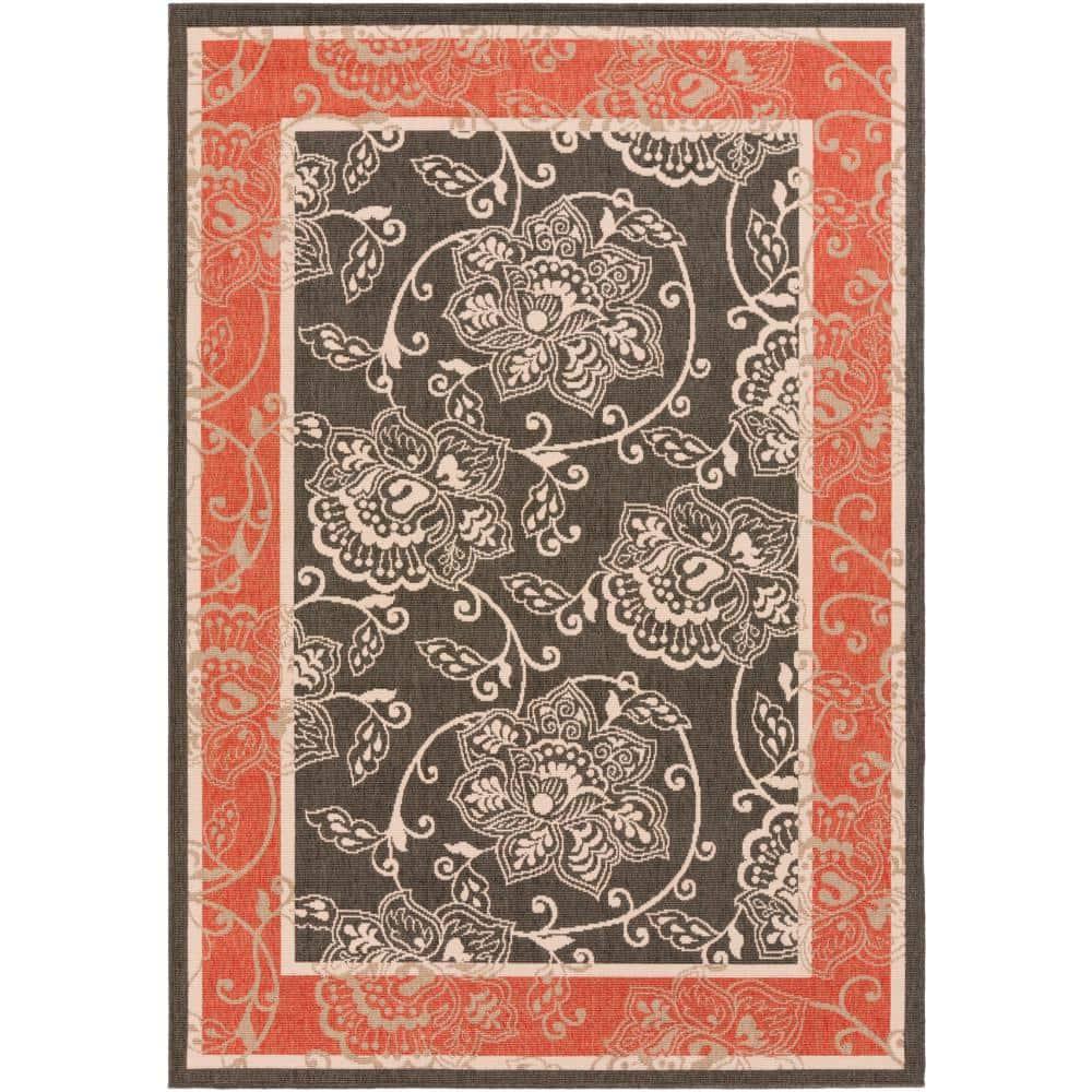 Livabliss Rhoda Outdoor Border Area Rug,2'5" x 4'5",Taupe/Brown