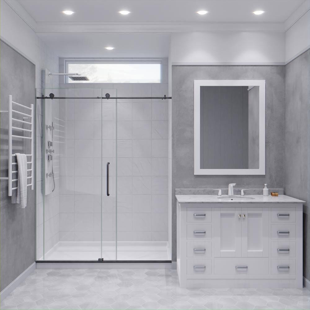 60” W x 76” H Sliding Frameless Shower Door