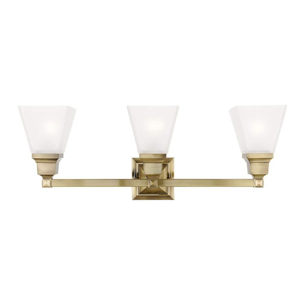 Livex Lighting Mission 3 - Light Vanity in  Antique Brass
