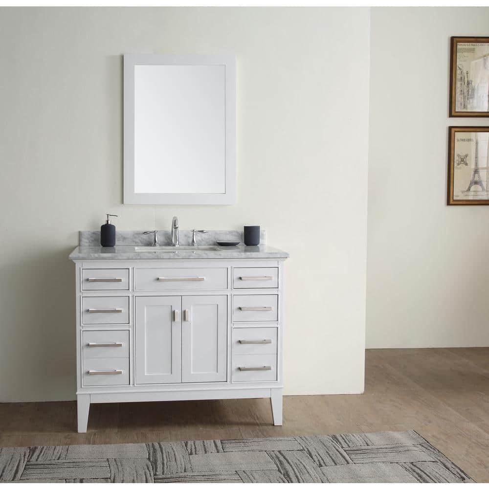 Ari Kitchen & Bath Danny 42" Solid Wood Bathroom Vanity in White