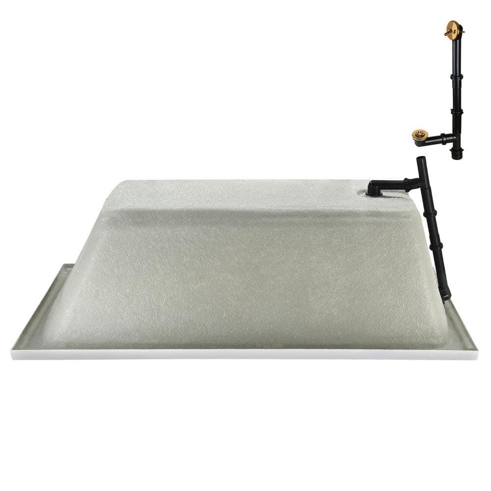 60'' x 32'' Acrylic Soaking Drop-In Bathtub, Drain Included