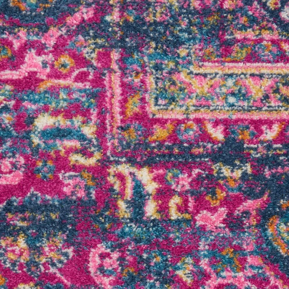 Nourison Passion Medallion Bohemian Indoor Rug Blue 5'3" x 7'3"