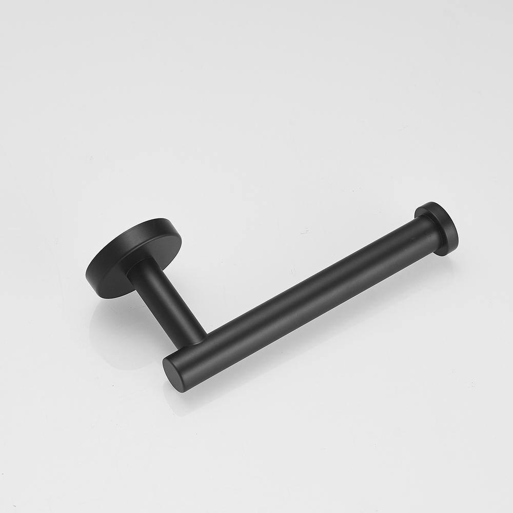 BWE Single Post Toilet Paper Holder Wall Mounted in Matte Black