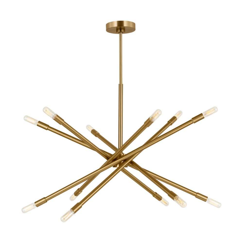 Mercer41 12 - Light Dimmable Sputnik Modern Linear Chandelier