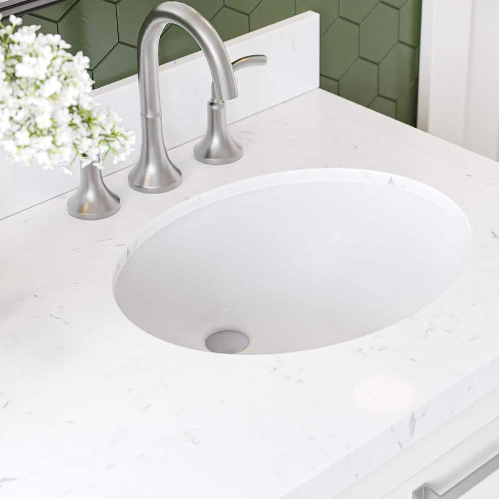 Ariel Monrow 66 Inch Double Oval Sink Bathroom Vanity With Carrara White Quartz Countertop