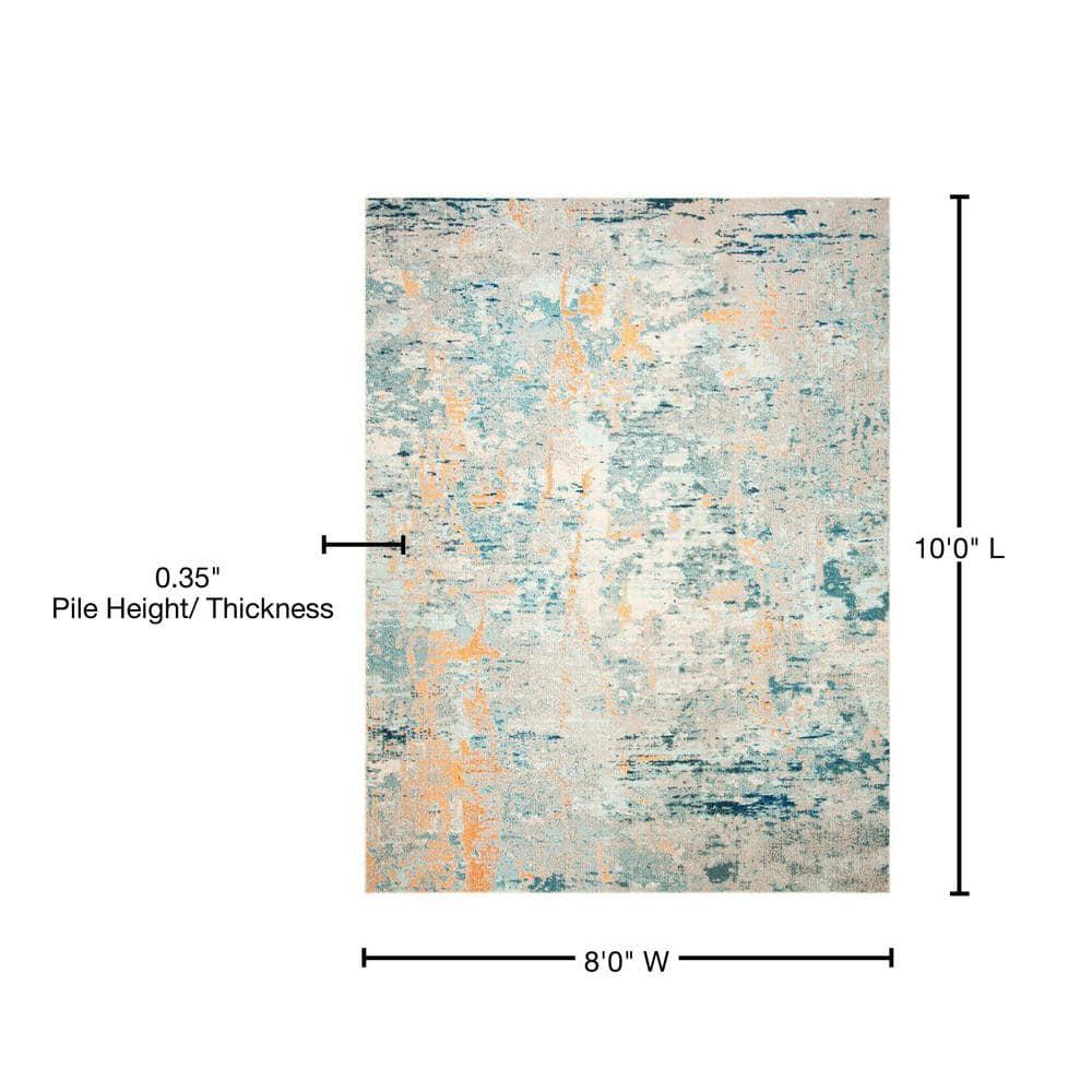 Madison MAD457 Power Loomed Indoor Area Rug - Light Blue/Beige - 8'x10' - Safavieh