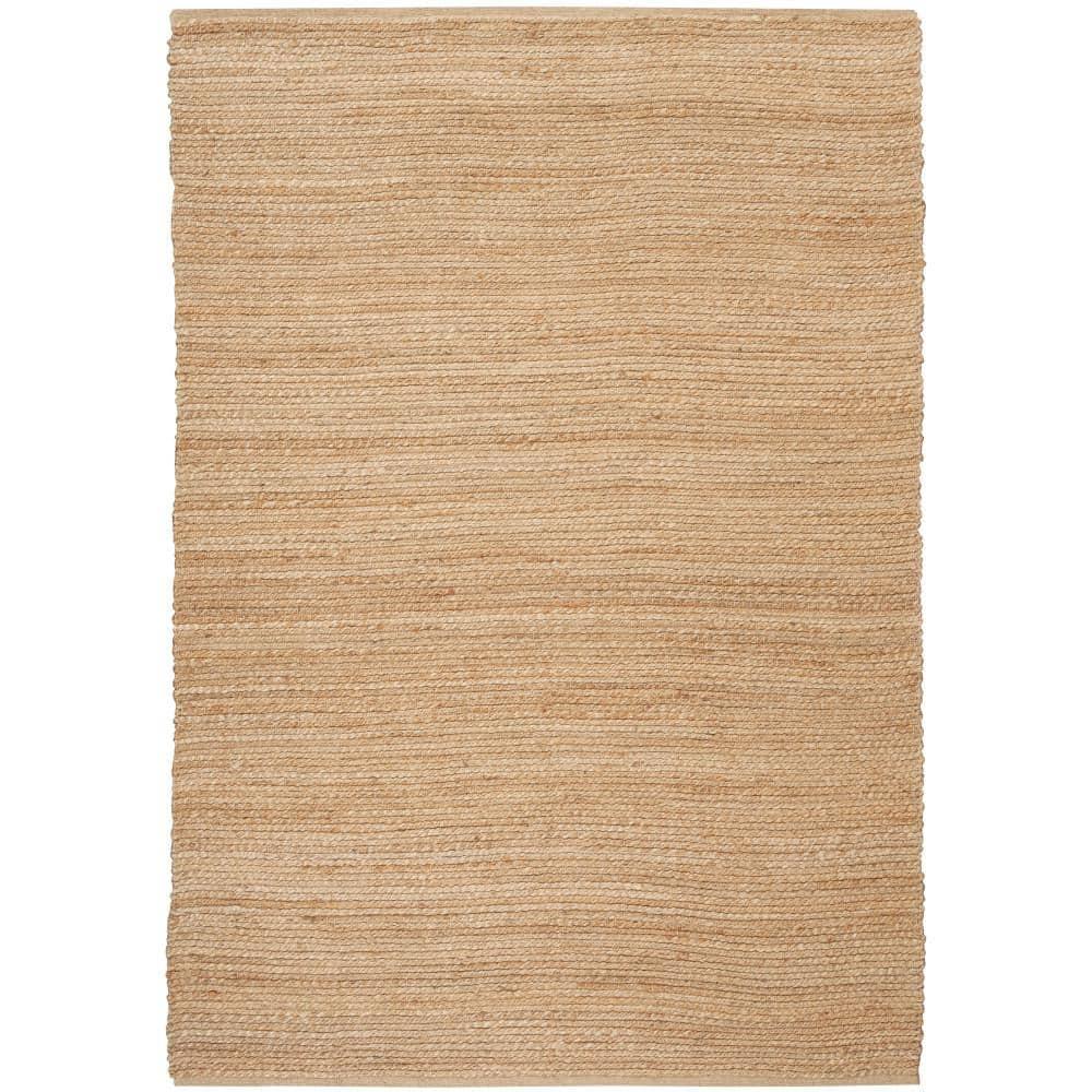 Nourison Hand Woven Natural Jute Indoor Rug Bleached 5' x 7'