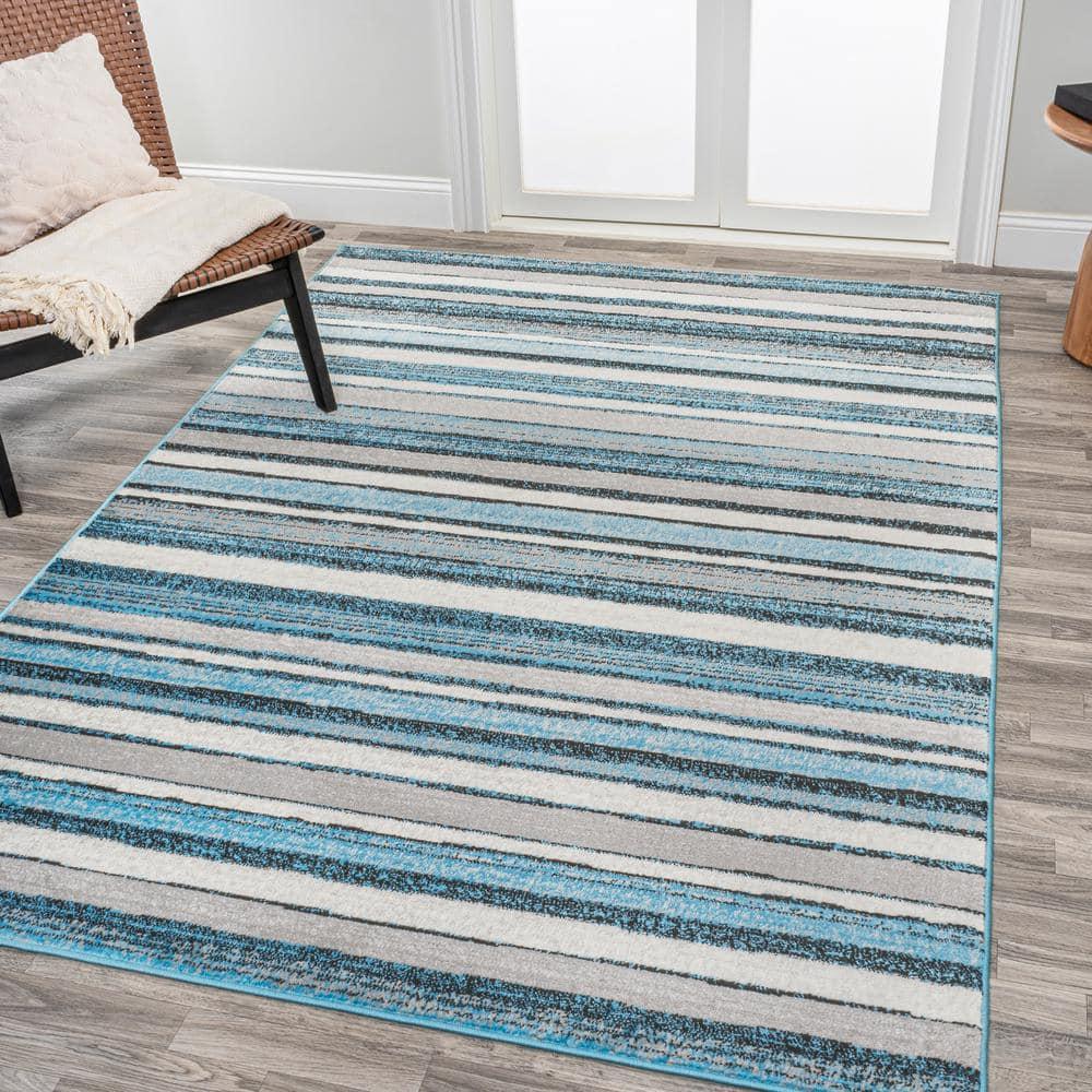3' x 5' Magnolia Beach Strie' Striped Area Rug, Blue/Navy - JONATHAN Y