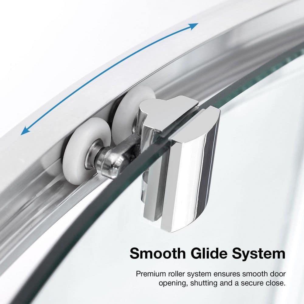 Ove Decors Breeze_36_without_walls OVE Decors Breeze Premium 40 in. Round Shower Kit w/ Clear, Base in Chrome Finish