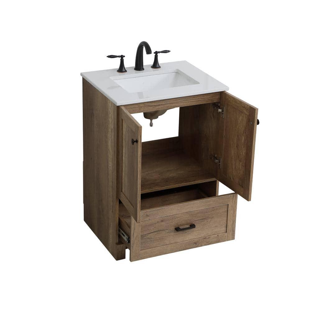 Elegant Kitchen and Bath Elegant Kitchen And Bath 24 Inch Single Bathroom Vanity In Natural Oak