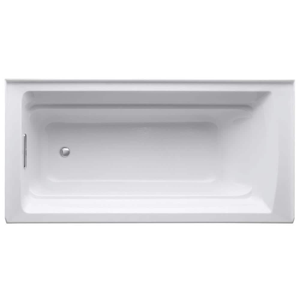 72" x 36" Acrylic Alcove Soaking Bathtub with Comfort Depth