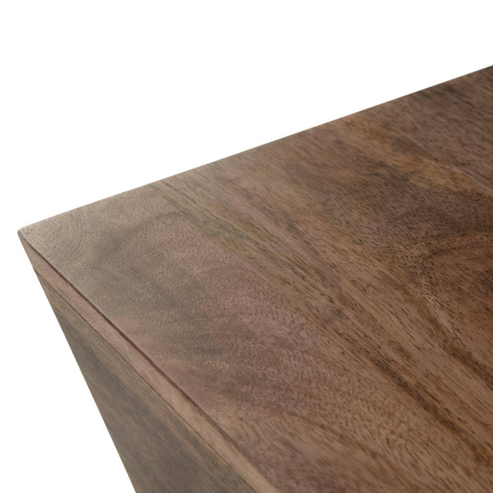 Simpli Home Abba SOLID MANGO WOOD 28 inch Wide Square Modern Coffee Table in Dark Brown, Fully Assembled