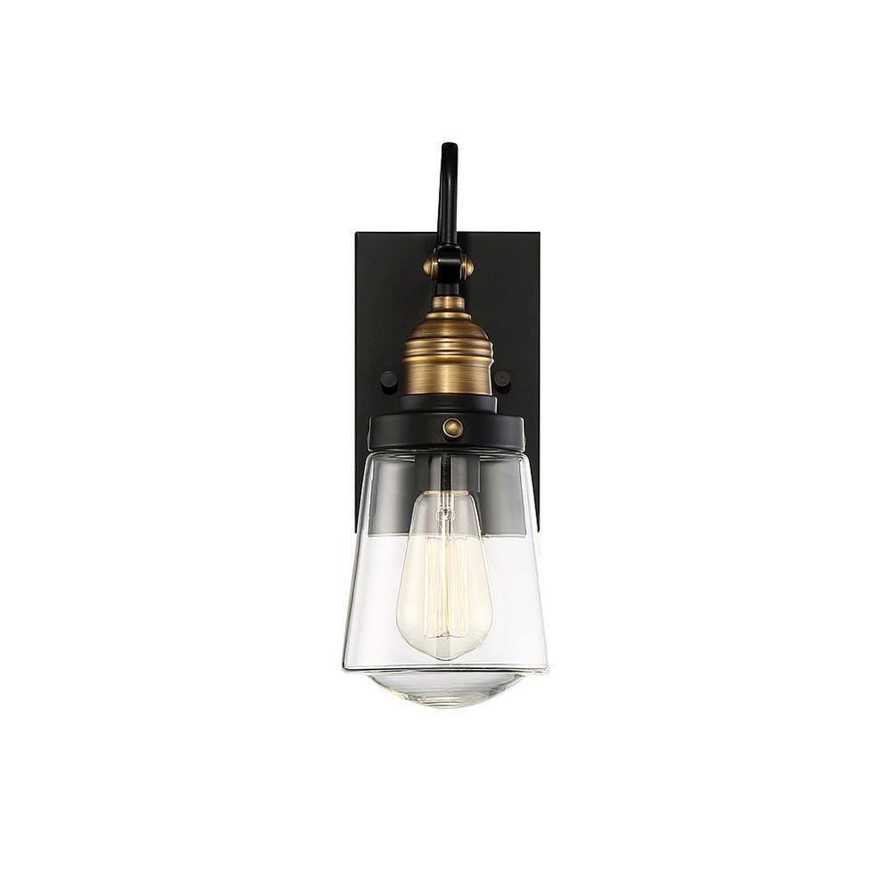 Savoy House Exterior Collections 1 - Light Wall Light in  Vintage Black/Warm Brass