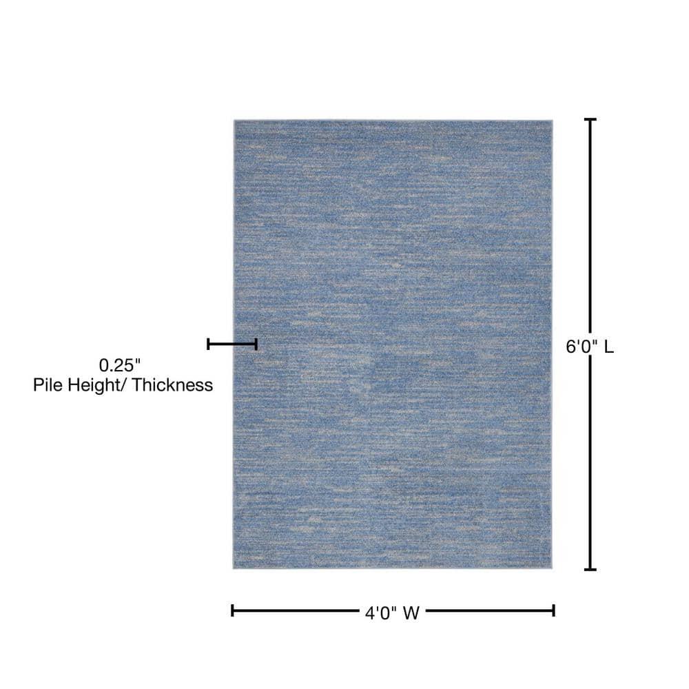 Nourison Nourison Essentials NRE01 Indoor/outdoor Area Rug - Blue/Grey 4' x 6'