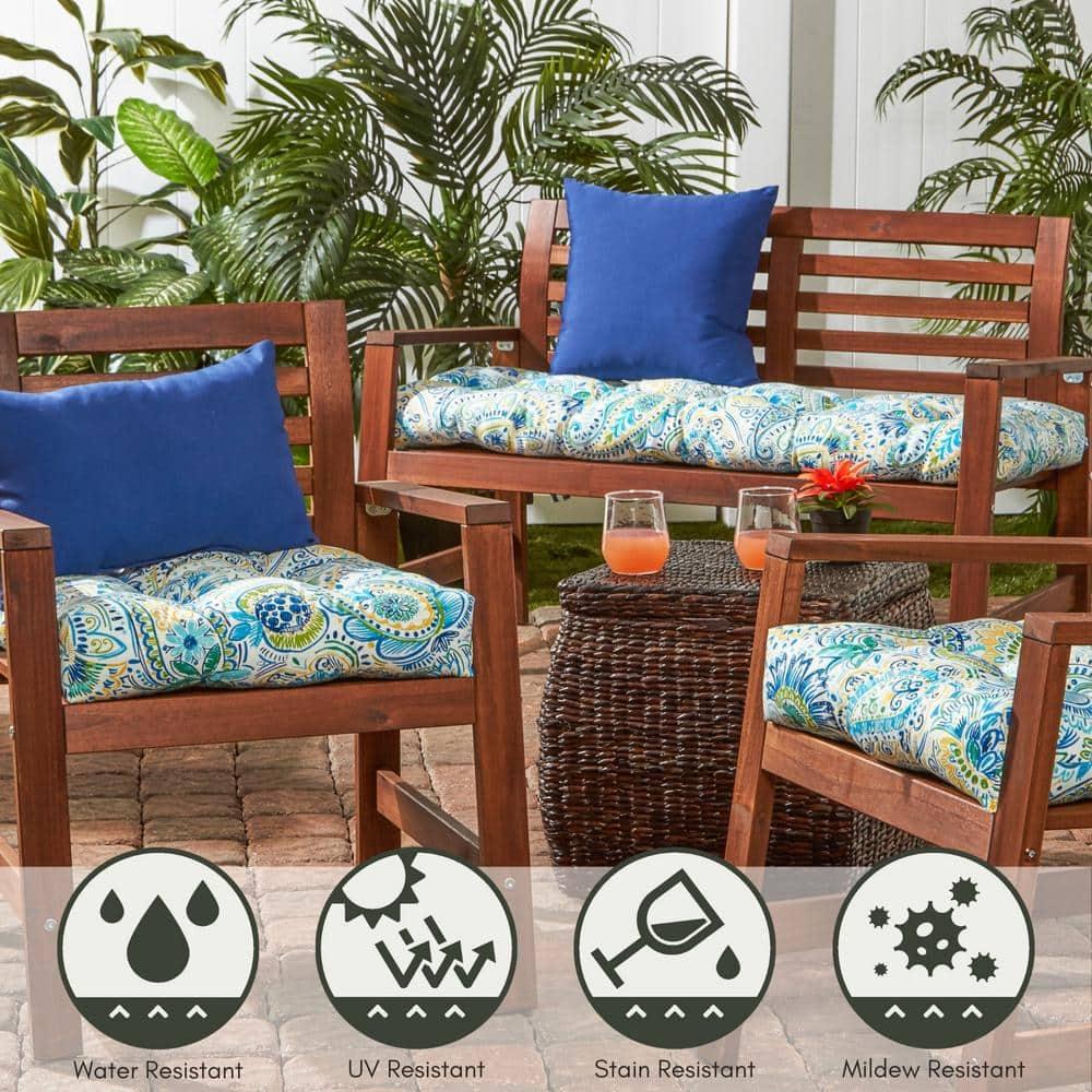 Baltic Paisley 20 in. Plush Outdoor Chair Cushion, Set of 2