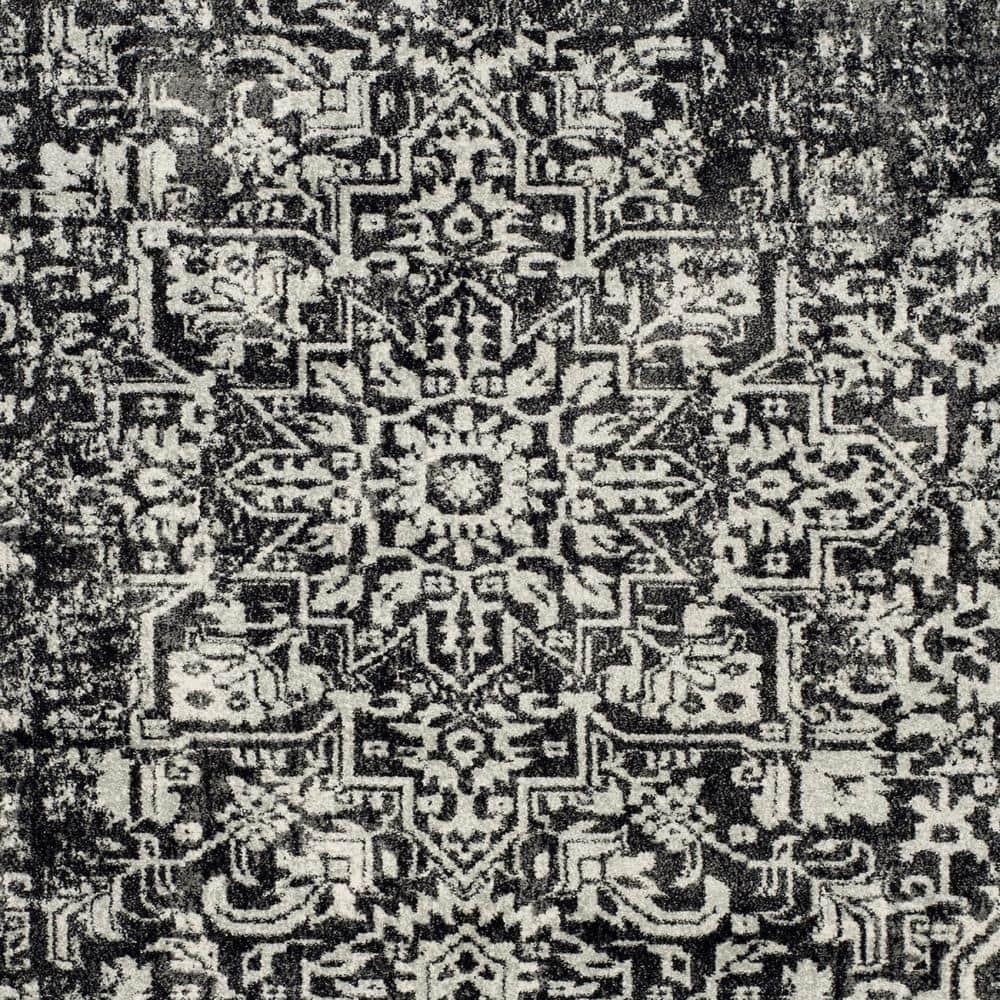 SAFAVIEH Evoke Trena Traditional Distressed Area Rug, Black/Grey, 9' x 12'