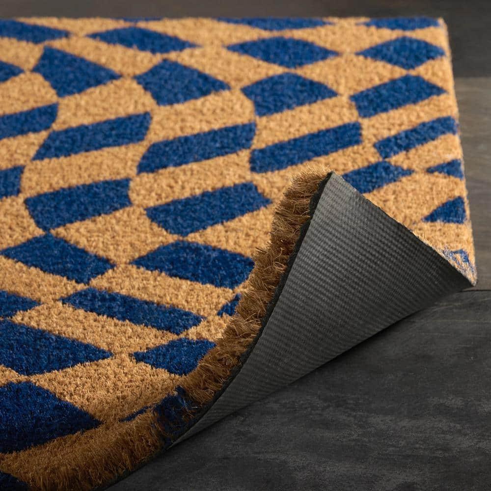 Town & Country Living TOWN & COUNTRY LIVING Emmett Groovy Checkerboard Non-Slip Indoor Outdoor Door Mat