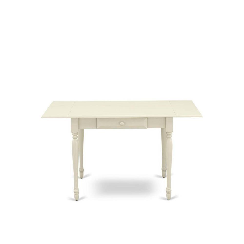 East West Furniture 5 Piece Dining Table Set Consists of a Rectangle Solid Wood Table with Dropleaf