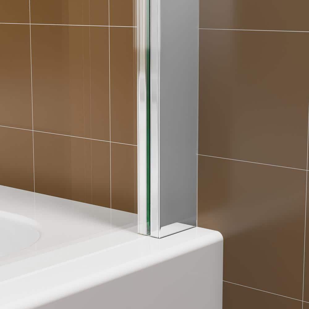 Bossicavelly 36" x 72" Neo-angle Pivot Semi Frameless Corner Shower Enclosure BOPSSD07CH