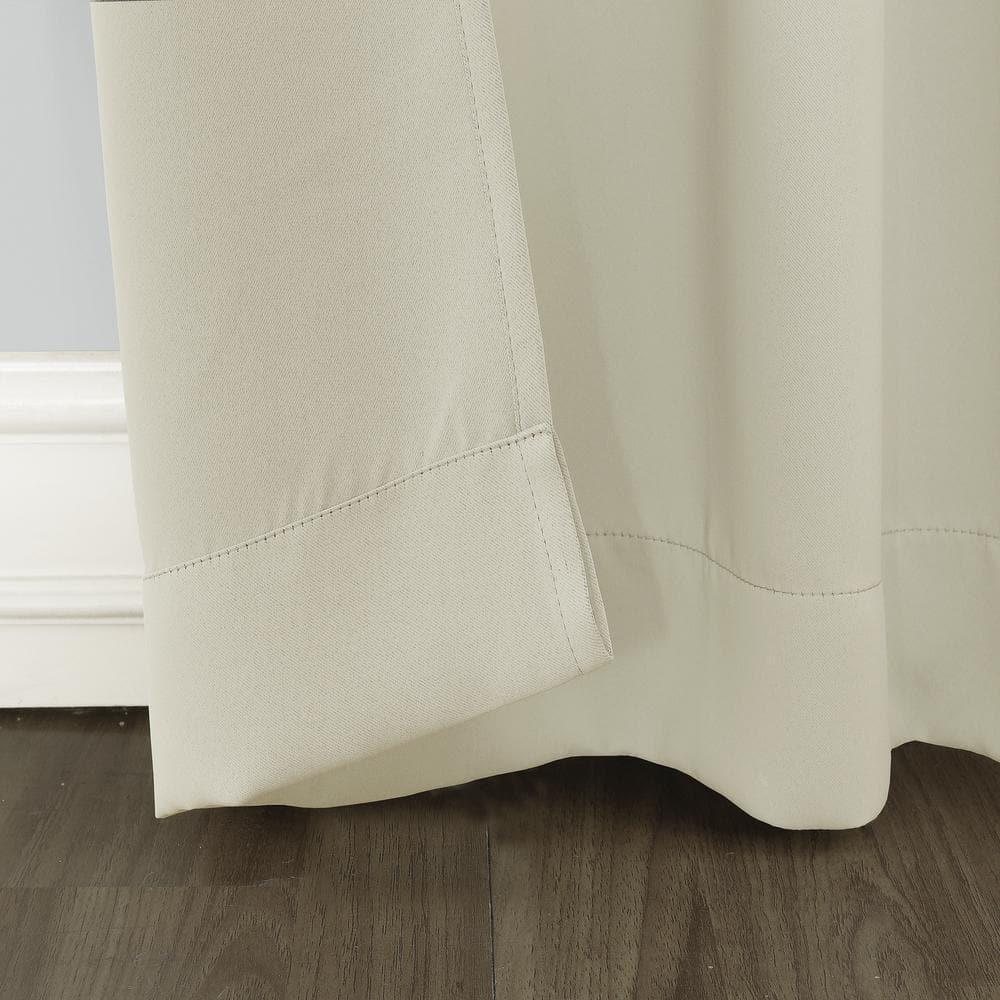 Sun Zero Conrad Extra-Wide Blackout Sliding Patio Door Curtain Panel, Pearl, 100X84, 100"X84", Pearl