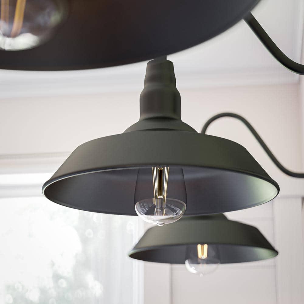 Barnes 10 in. Black Outdoor Hardwired Lantern Sconce