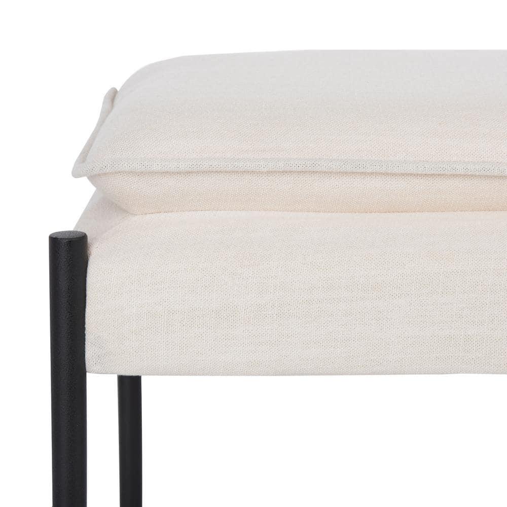 SAFAVIEH Kara Cushioned X Bench Light Beige / Black