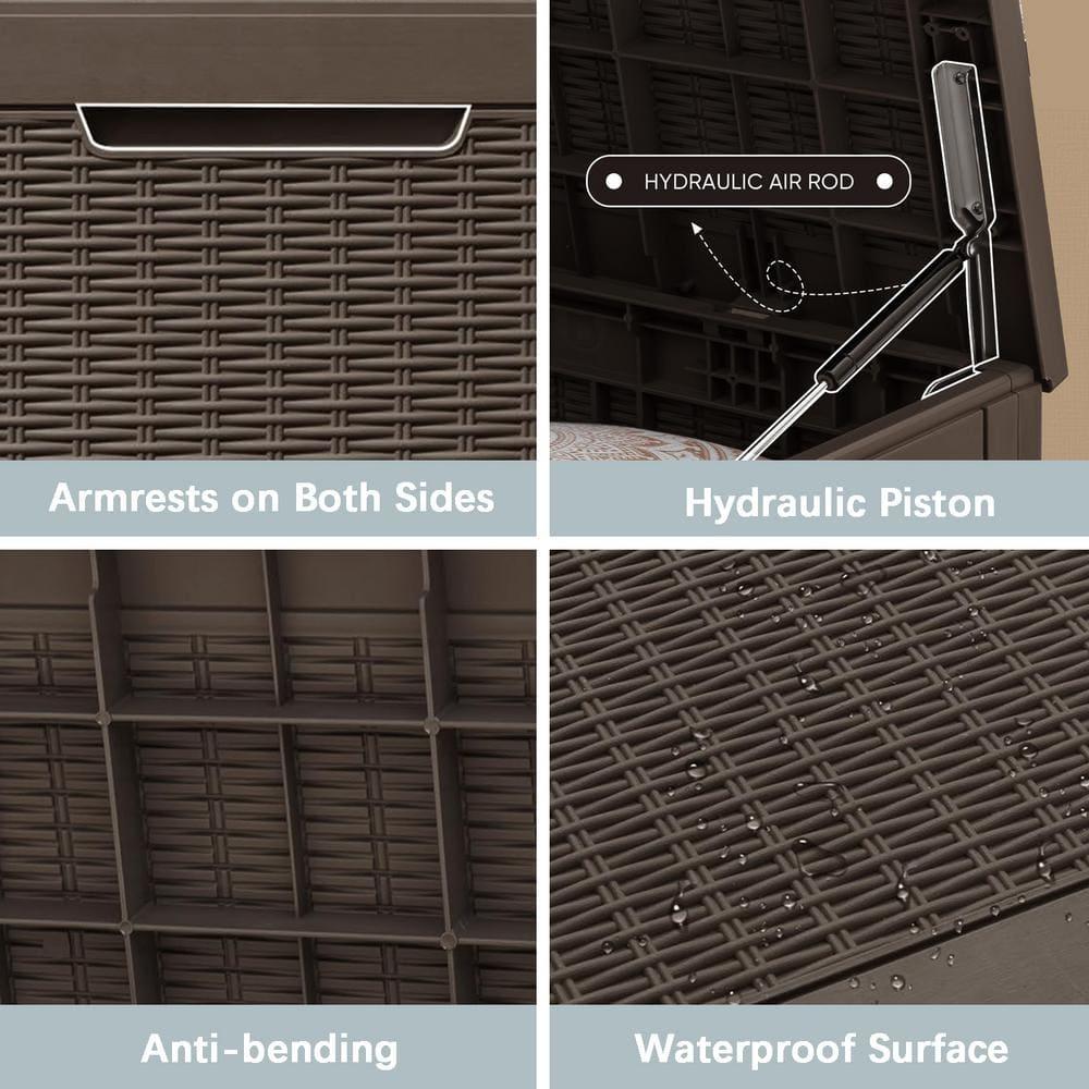 GUNJI GUNJI 100 Gallon Water Resistant Resin Lockable Deck Box