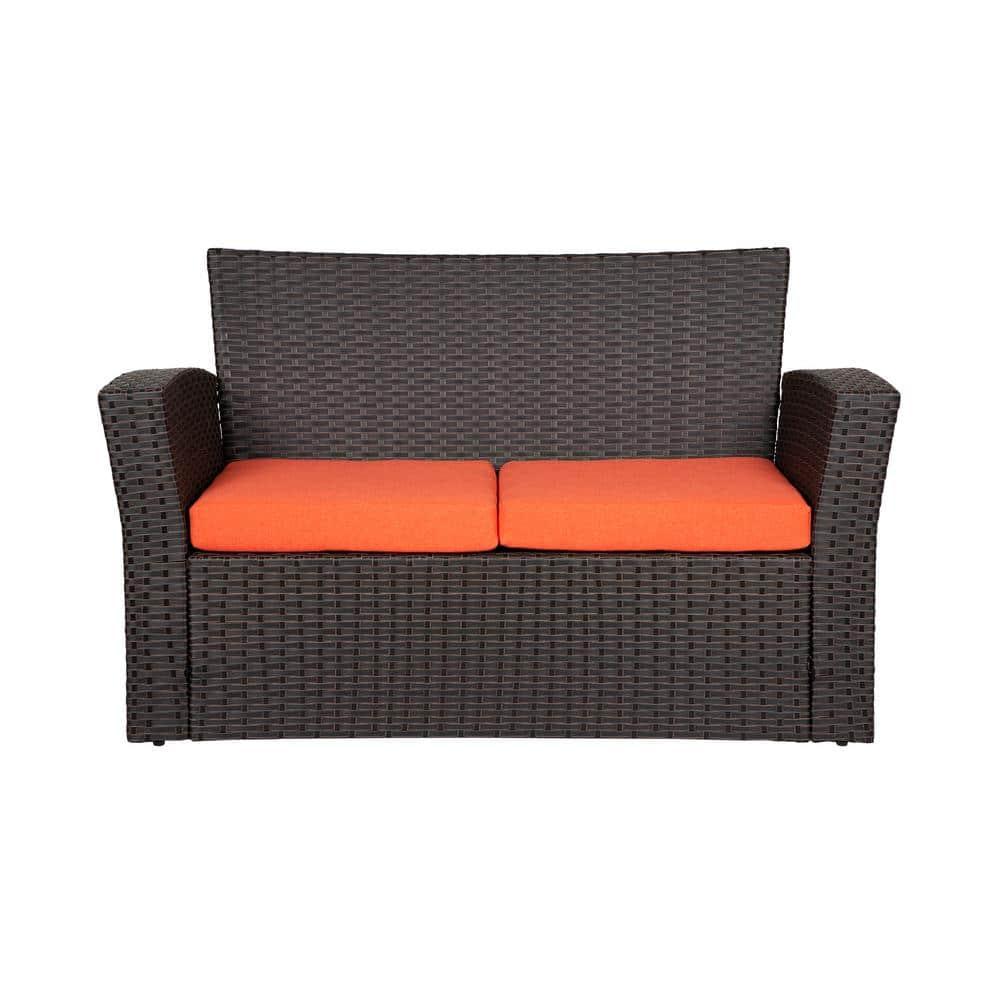 Grandview Outdoor Chocolate 4-piece Patio Conversation Set Orange
