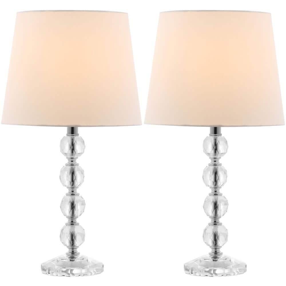 Nola 16 Inch H Stacked Crystal Ball Lamp (Set of 2) - Clear - Safavieh.