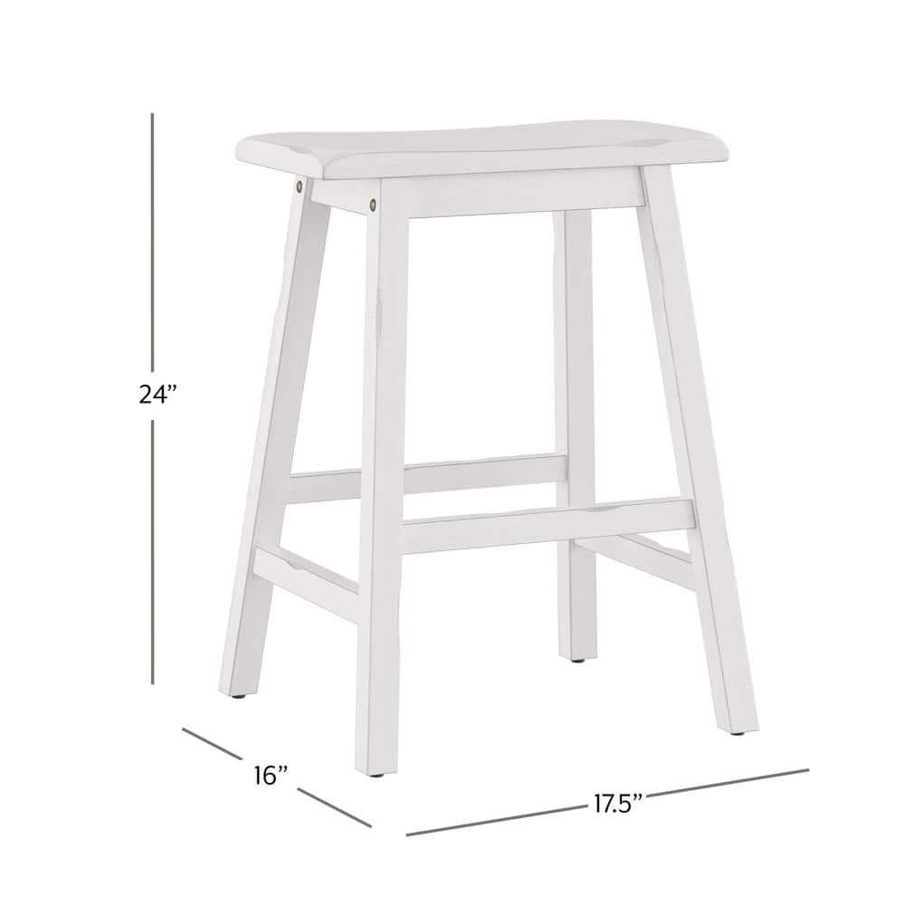 Hillsdale Furniture Moreno Backless 24" NonSwivel Counter Height Barstool Sea White: Wooden Kitchen Stool, Fixed Height