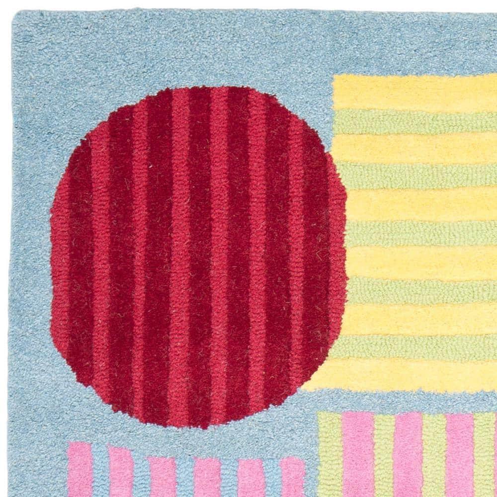 SAFAVIEH Kids Melany Geometric Striped Area Rug, Blue/Multi, 4' x 6'