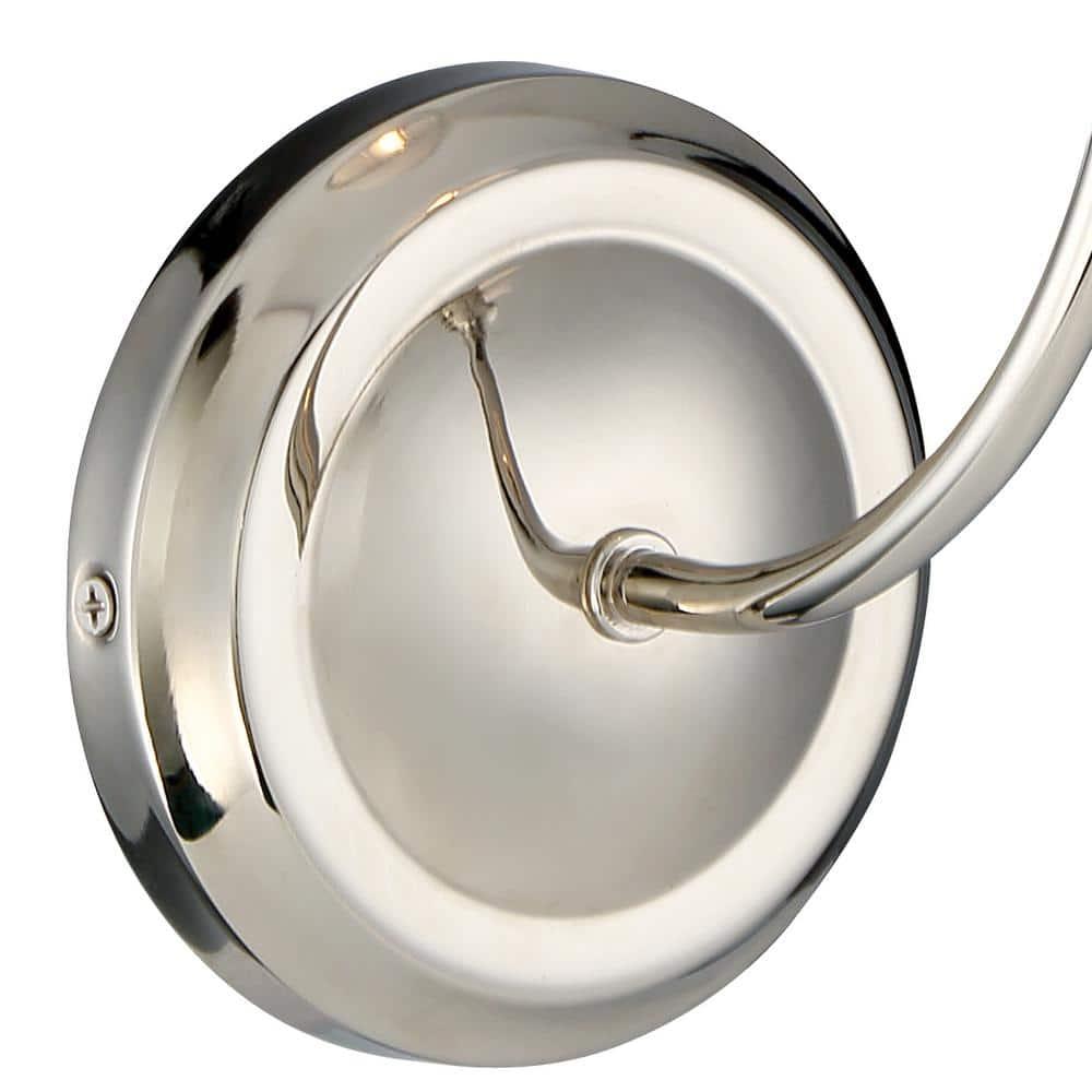 Sylvan Polished Nickel Dimmable Sconce with White Silk Shade