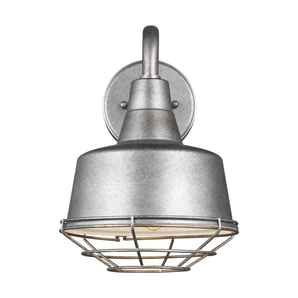 Generation Lighting Barn Light Cage for Outdoor Light Fixture Weathered Pewter 95374-57, Stainless Steel Hanging Light Cage for Rustic Home Decor, Metal Lamp Guard Cage for Outdoor Wall Light Fixture
