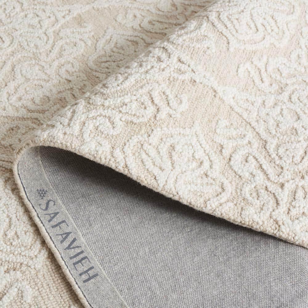 Blossom BLM112 Hand Tufted Indoor Area Rug - Beige/Ivory - 8'x10' - Safavieh