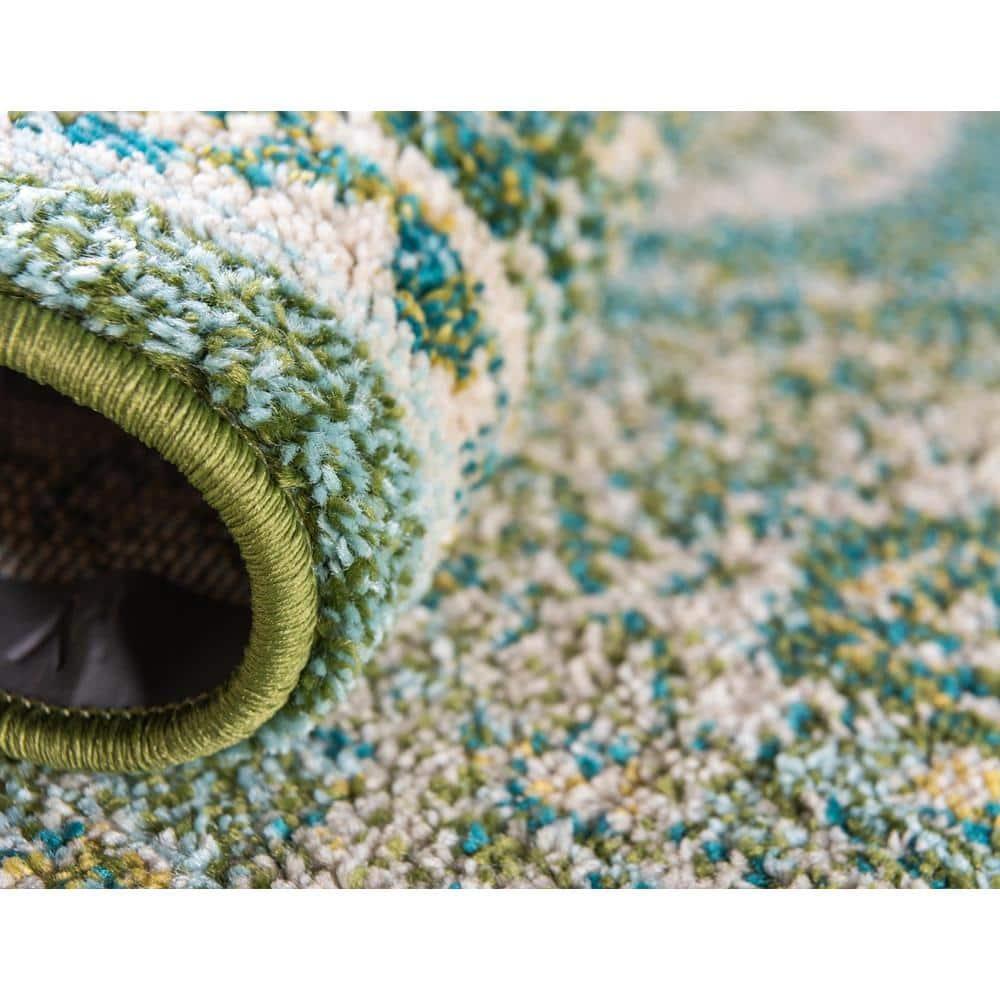 Unique Loom Penrose Collection Area Rug - Blake (2'  x 6' 1" Runner Green/Beige)