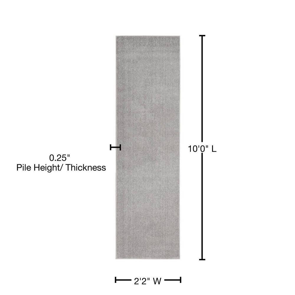 Nourison Essentials Easy Care Indoor Outdoor Area Rug - Silver Grey 2'2" x 10'