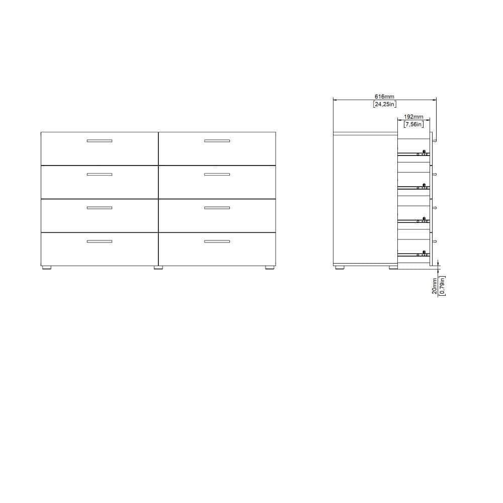 Tvilum Loft 8 Drawer Double Dresser for Adults, Walnut