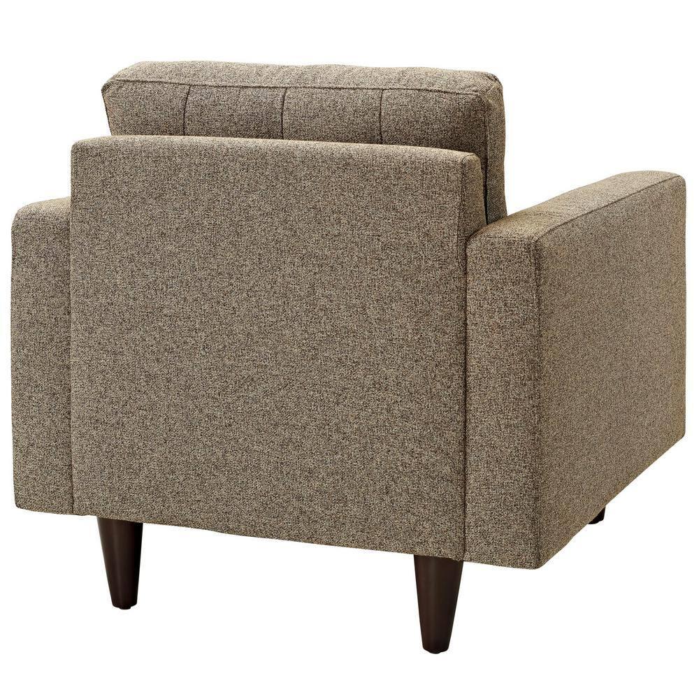 Modway Empress Upholstered Fabric Armchair in Oatmeal
