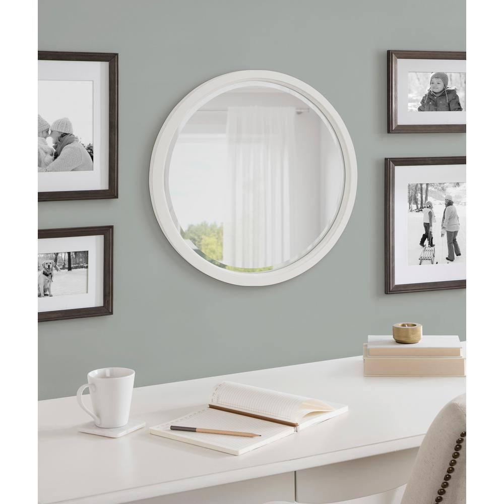 18&#34; x 18&#34; Hogan Round Framed Decorative Wall Mirror White - Kate &#38; Laurel All Things Decor