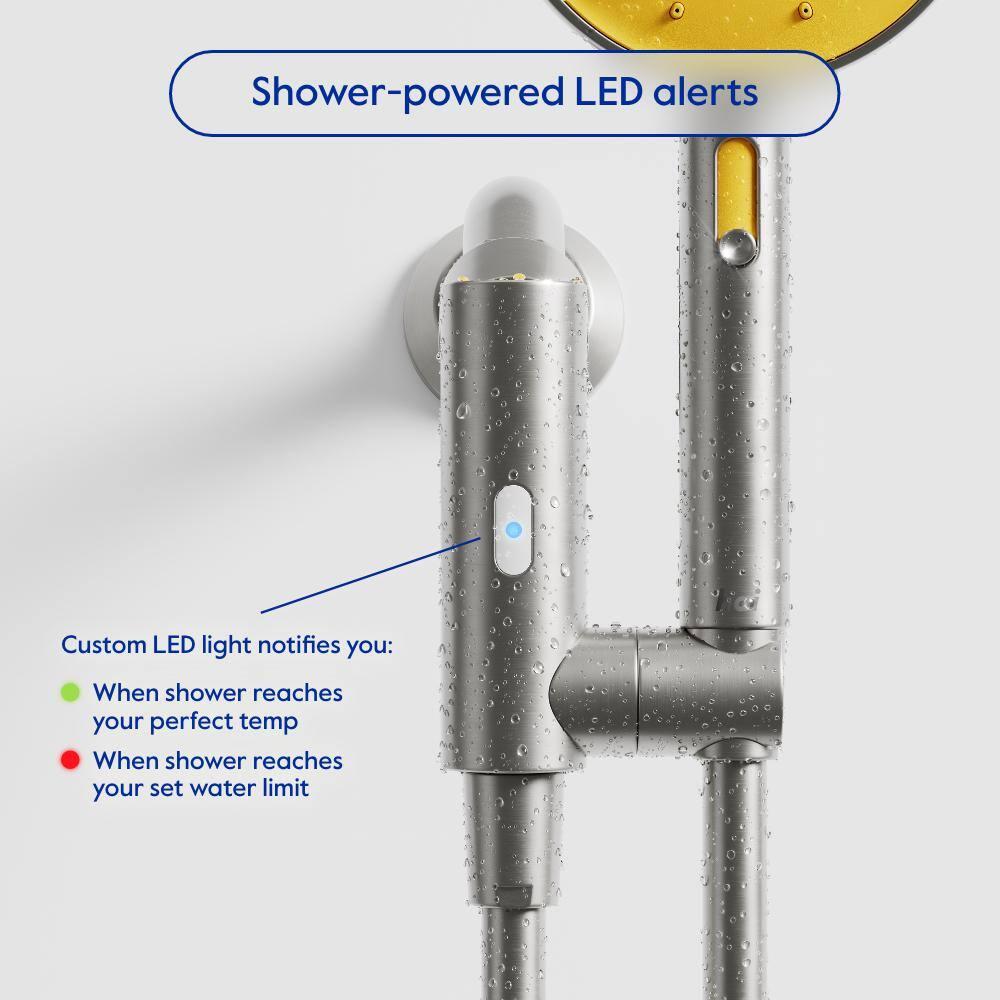 Citron Stainless Steel Bluetooth Handheld Showerhead with LED Alerts