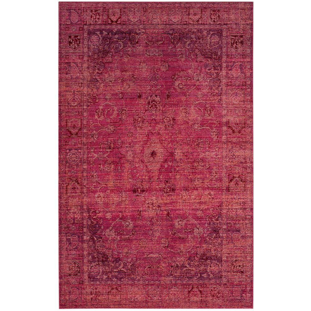 Valencia VAL103 Power Loomed Area Rug - Red/Red - 4'x6' - Safavieh.