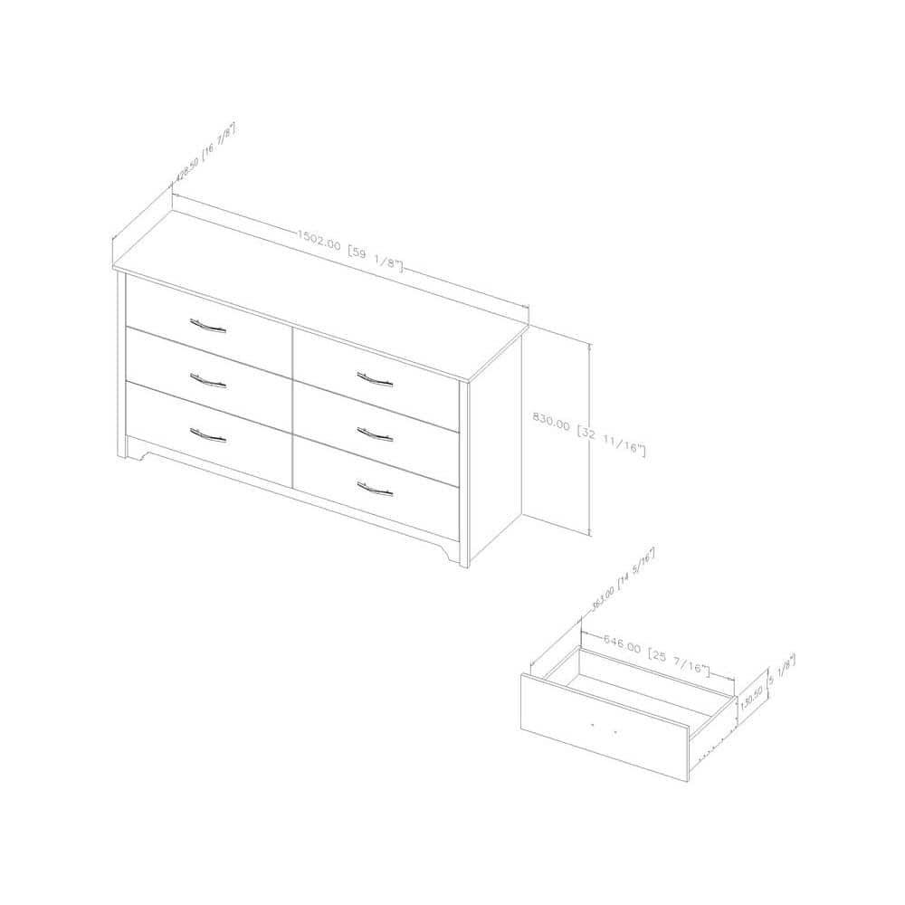 Fusion 6-Drawer Dresser