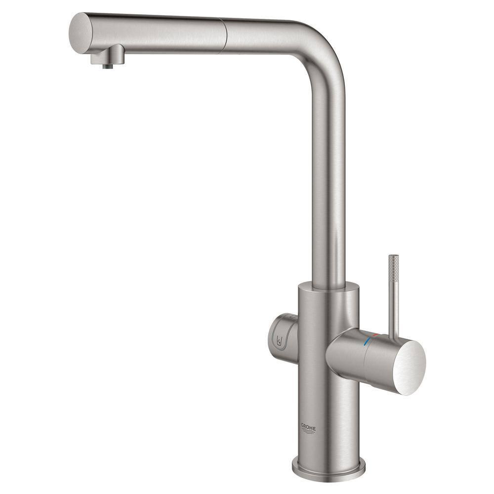 Blue Pull Out Single Handle Kitchen Faucet with Accessories