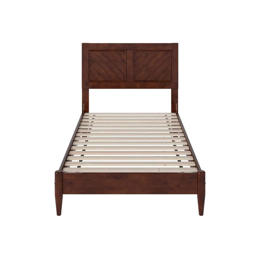 AFI Furnishings Berkshire Twin Solid Wood Low Profile Platform Bed in Walnut
