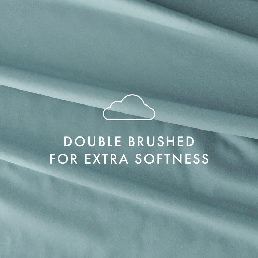Noble Linens 4 Piece Solid Microfiber Bed Sheet Set, Ocean, King